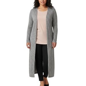 Torrid Classic Cotton Long Sleeve Open Front Duster Knit Cardigan 1X Grey Casual